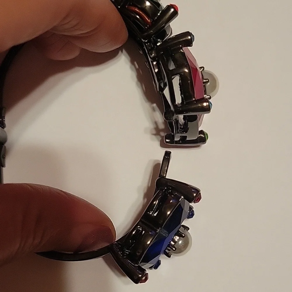 Betsey Johnson Chunky Heart Cuff Bracelet‎ 80s Punk Goth Grunge